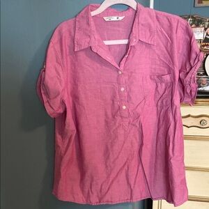 Pink Button-Up Women's Top